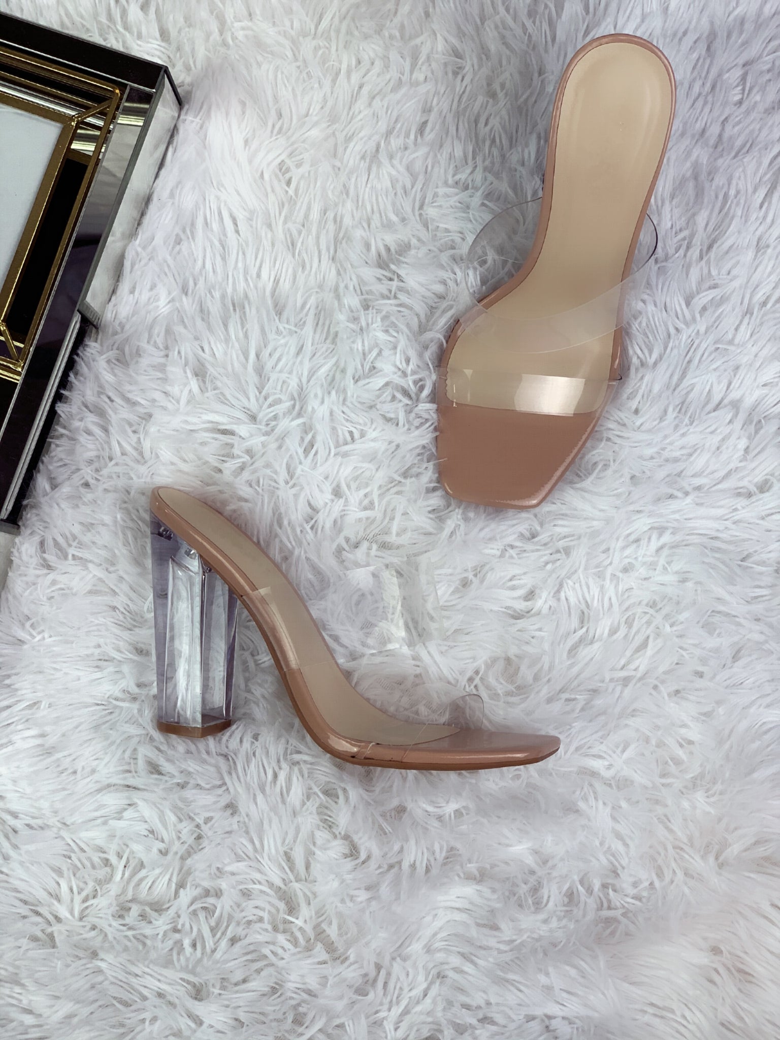 Amazon.com | Aquapillar Clear High Heel Glass Sandal, Women Lucite Vinyl  Shoe | Heeled Sandals